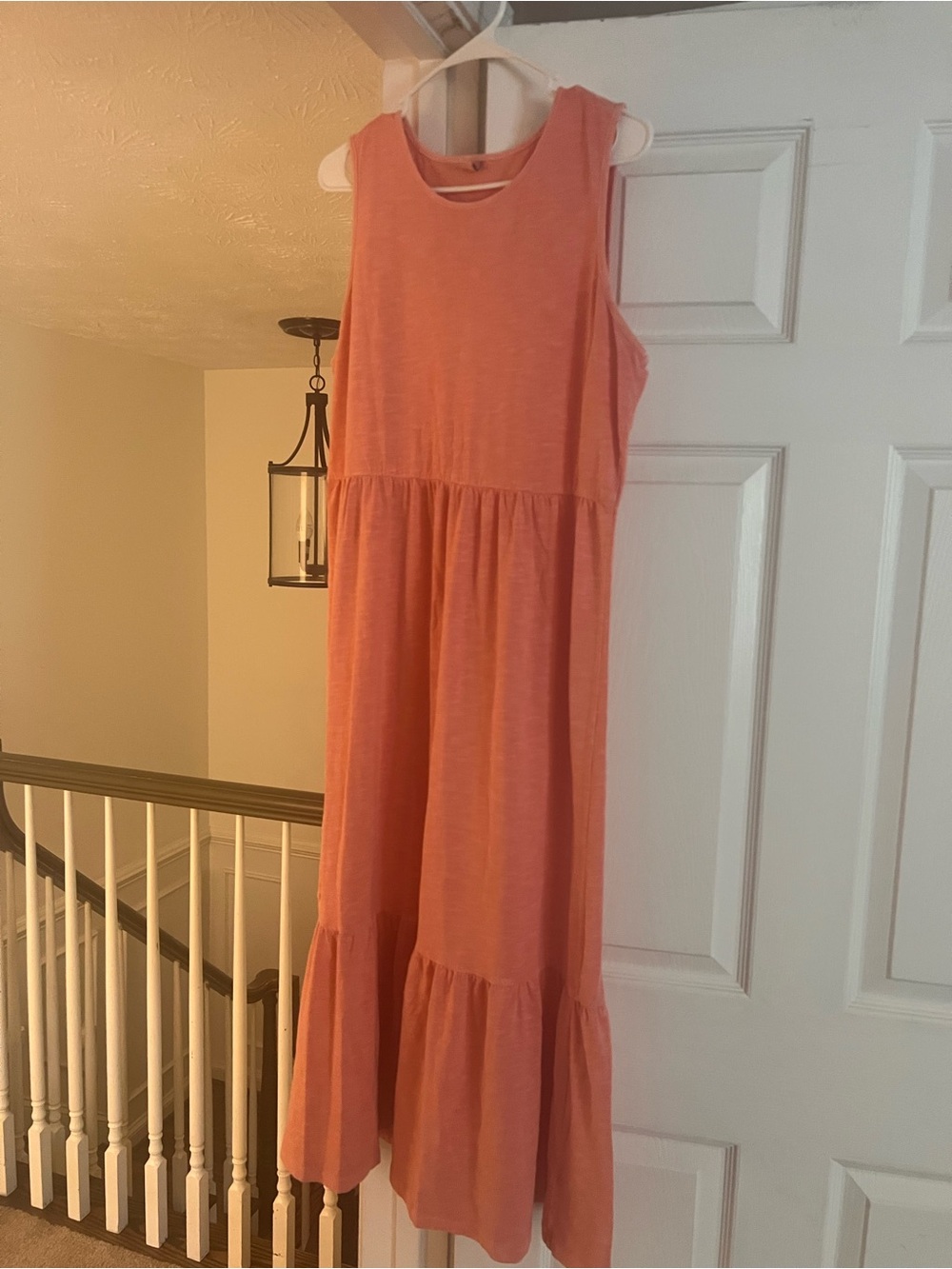 OLD NAVY Sleeveless Tiered Maxi Dress in Coral Pink